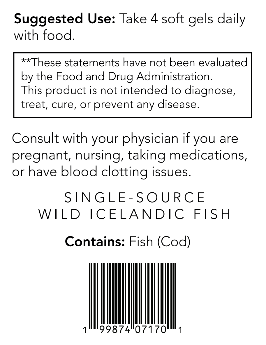 Product label with suggested use, warning statements, and product details on a white background.